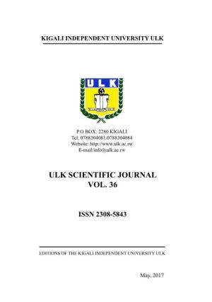 Ulk Scientific Journal Vol. 36