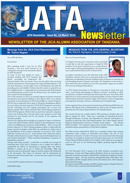 Newsletter of the Jica Alumni Association of Tanzania