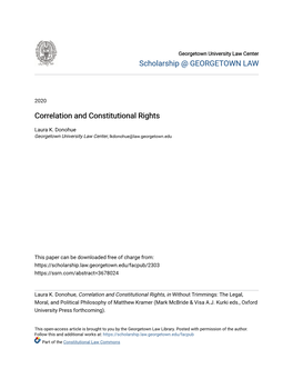 Correlation and Constitutional Rights