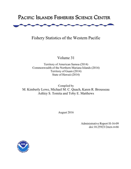 Fisheries Statistics of the Western Pacific