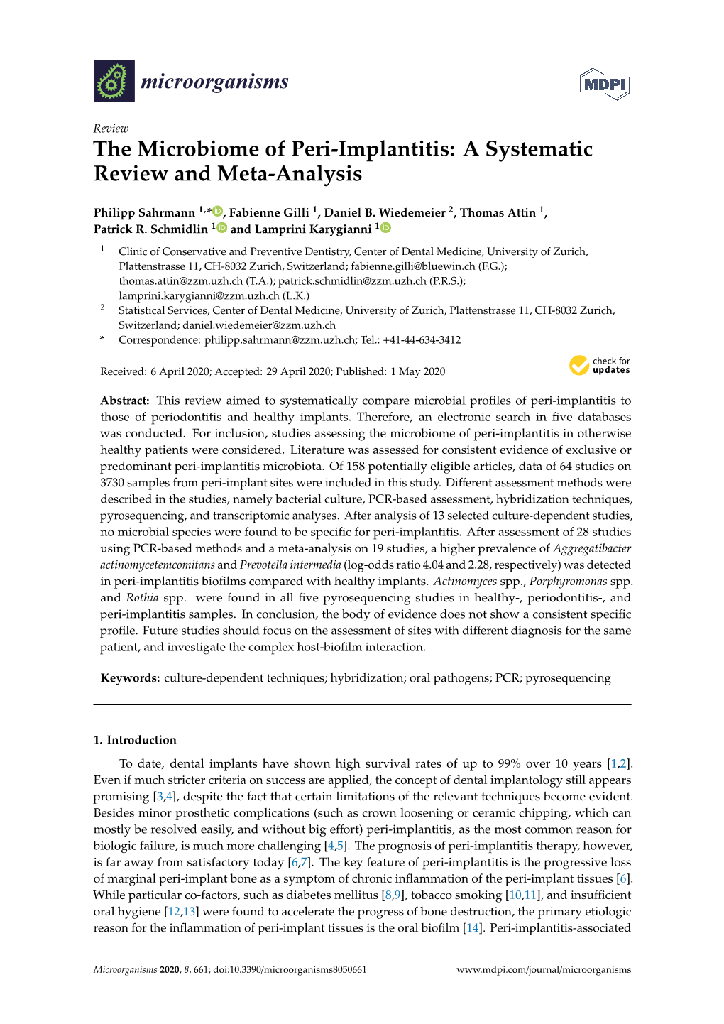 The Microbiome of Peri-Implantitis: a Systematic Review and Meta-Analysis