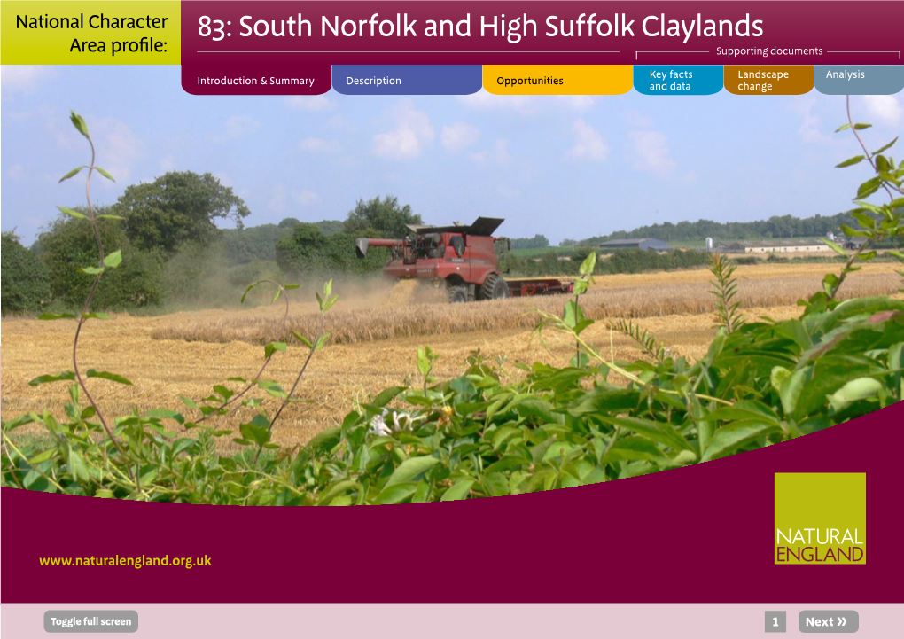 83: South Norfolk and High Suffolk Claylands Area Profile: Supporting Documents