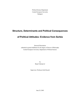 Structure, Determinants and Political Consequences
