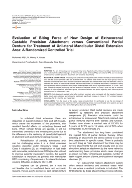 Evaluation of Biting Force of New Design of Extracoronal Castable