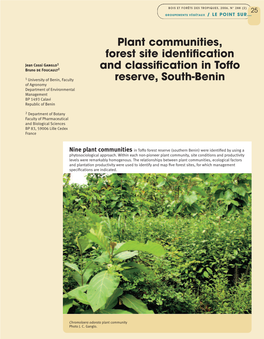 Plant Communities, Forest Site Identification and Classification In