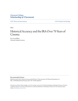 Historical Accuracy and the IRA Over 70 Years of Cinema Eric Scott Le Liott Claremont Graduate University