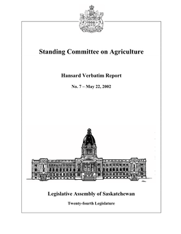 May 22, 2002 Standing Committee on Agriculture