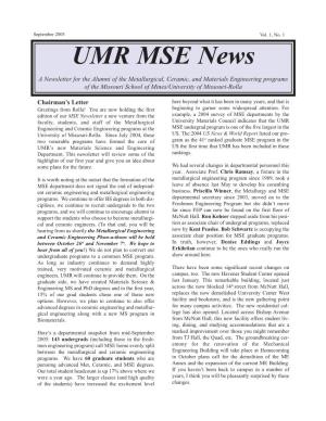 UMR MSE News