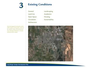Existing Conditions General Landscaping Land Use Academics Open Space Housing Circulation Sustainability Architecture