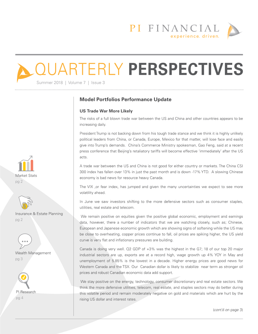 QUARTERLY PERSPECTIVES Summer 2018 | Volume 7 | Issue 3