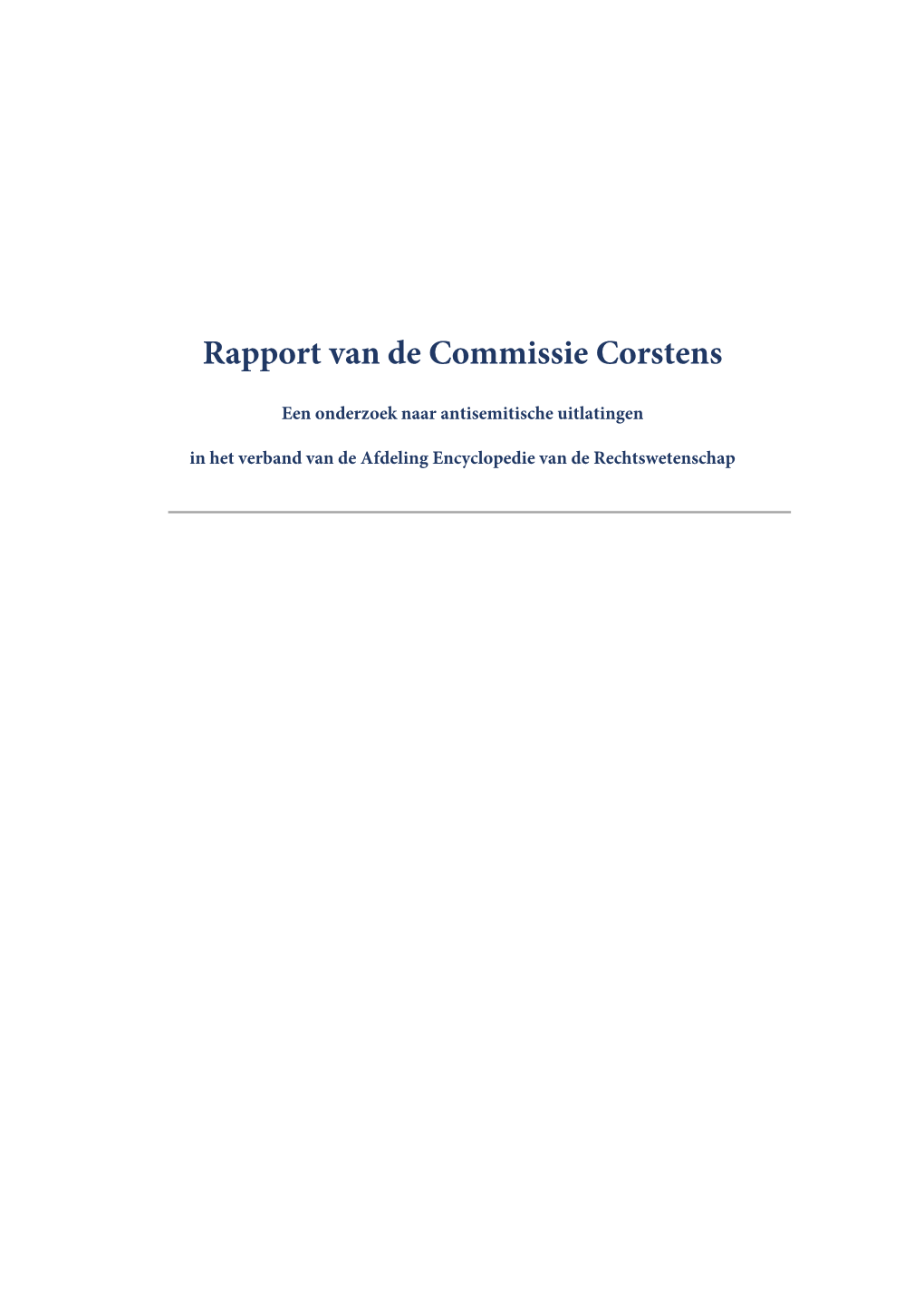 Rapport Van De Commissie Corstens