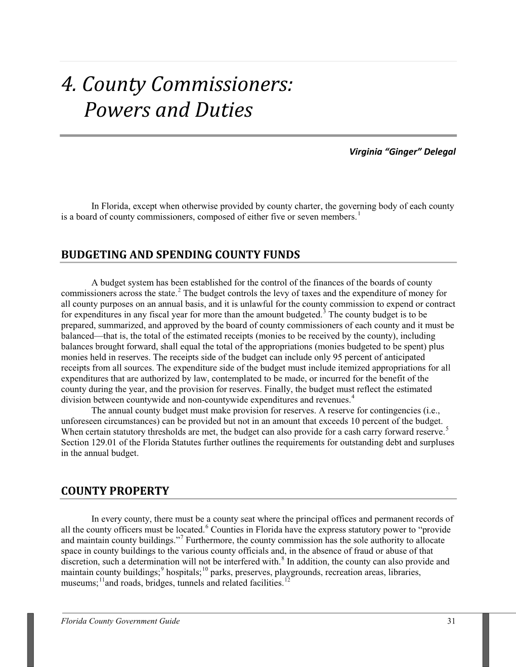 4. County Commissioners: Powers and Duties