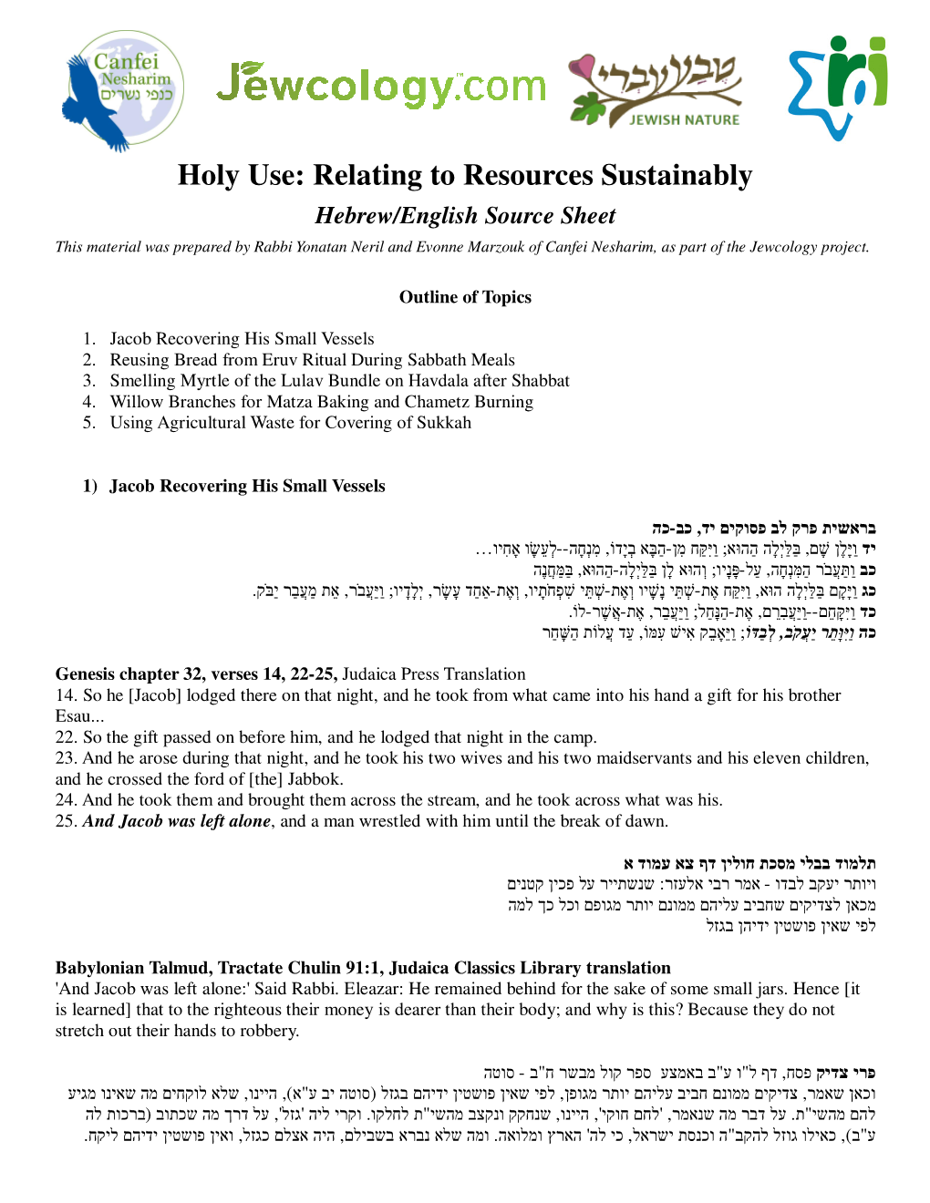 Holy Use: Relating to Resources Sustainably
