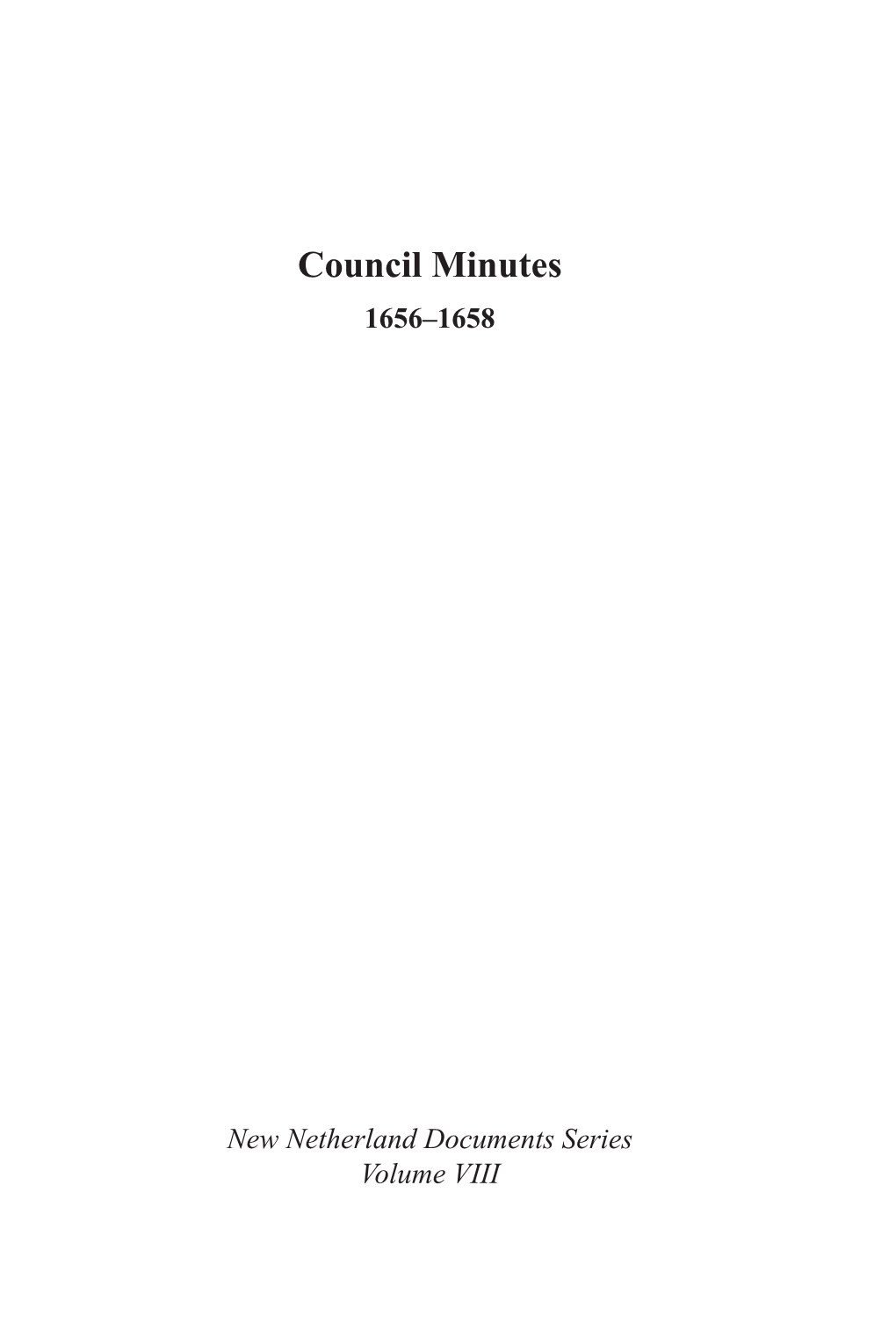 Council Minutes 1656–1658