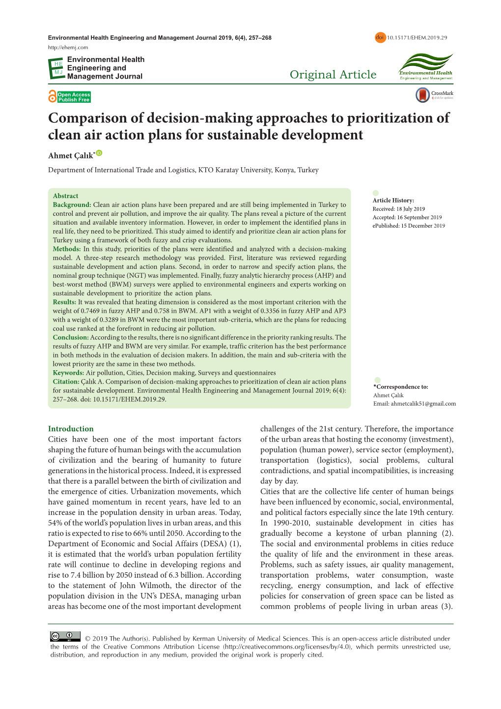 Comparison of Decision-Making Approaches to Prioritization of Clean