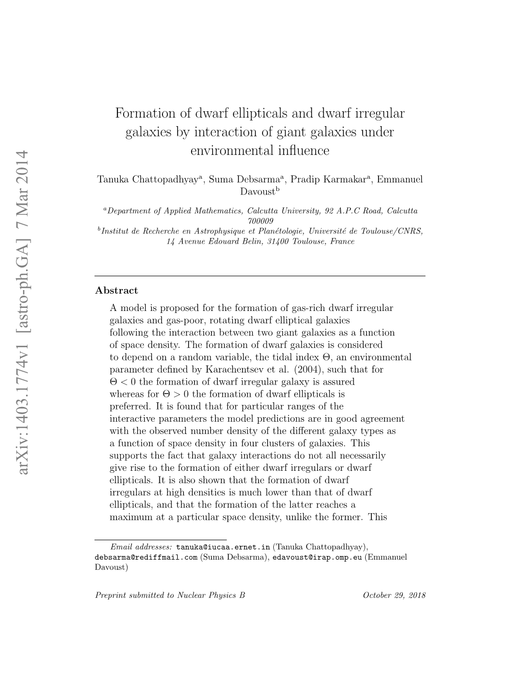 Formation of Dwarf Ellipticals and Dwarf Irregular Galaxies By