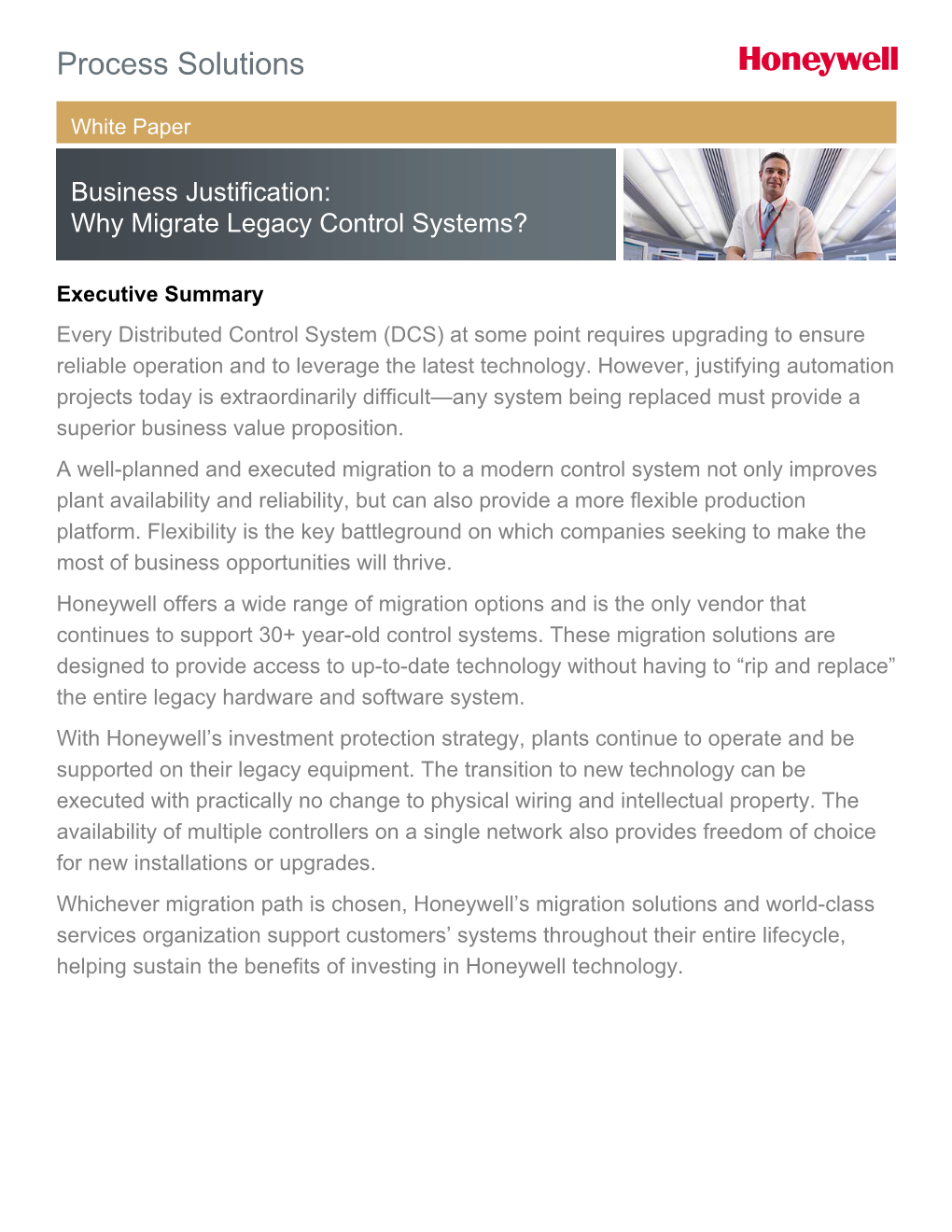Business Justification: Why Migrate Legacy Control Systems?
