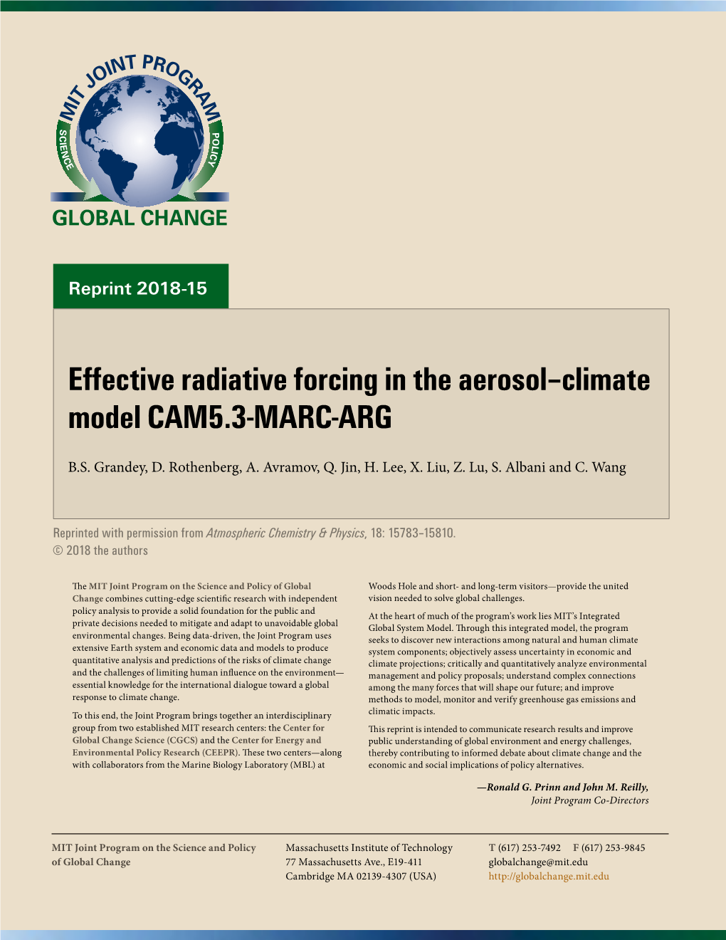 Effective Radiative Forcing in the Aerosol–Climate Model CAM5.3-MARC-ARG