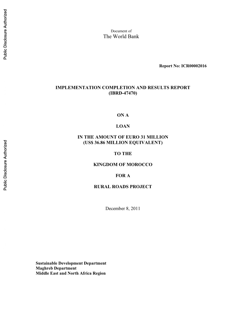 World Bank Document