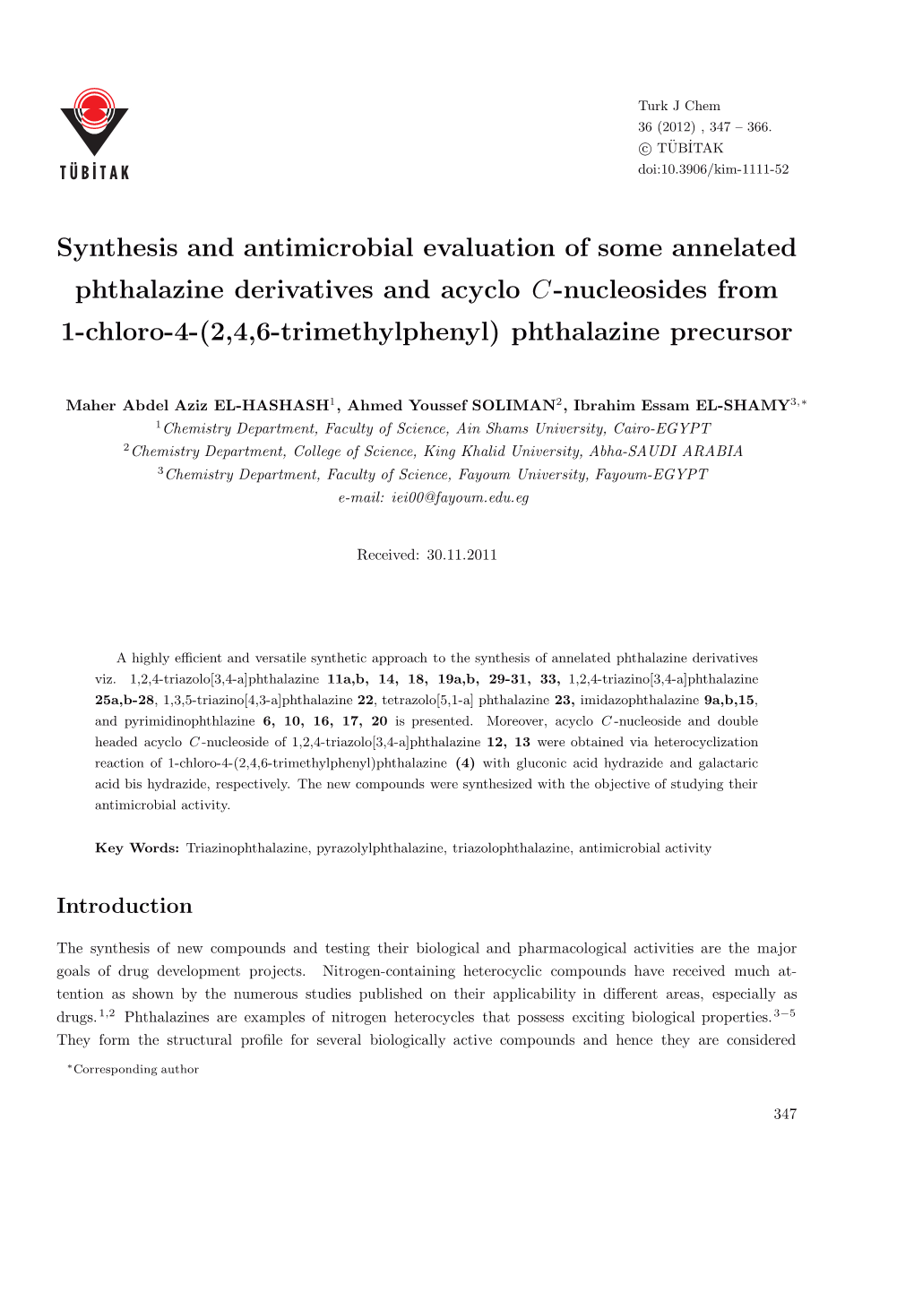 (2,4,6-Trimethylphenyl) Phthalazine Precursor