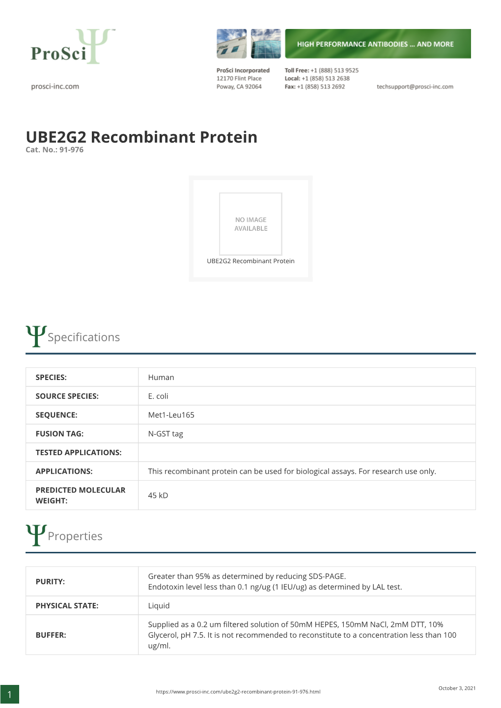 UBE2G2 Recombinant Protein Cat
