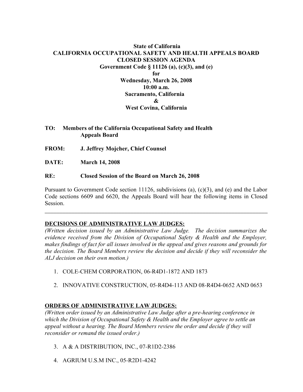 California Occupational Safety & Health Appeals Board s9