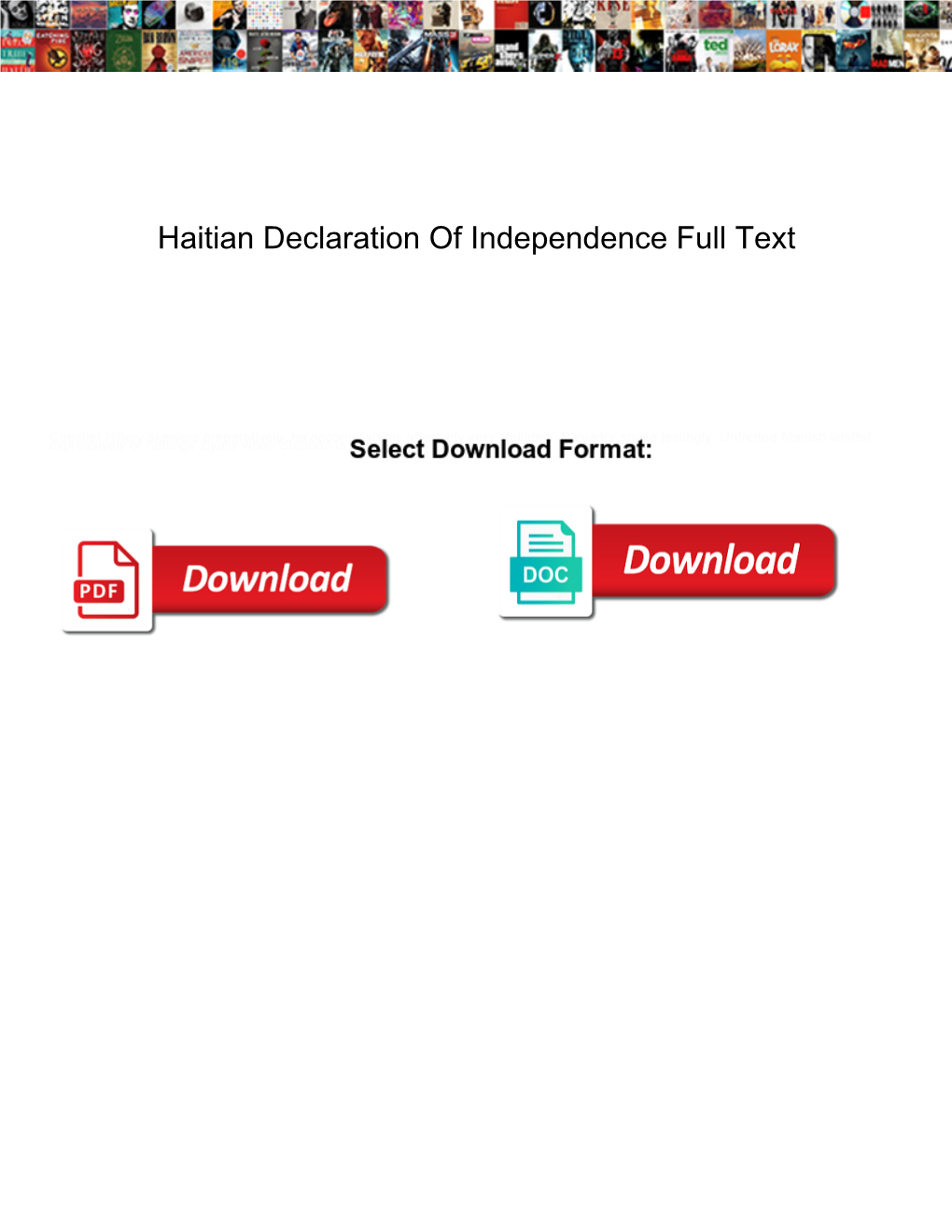 Haitian Declaration of Independence Full Text