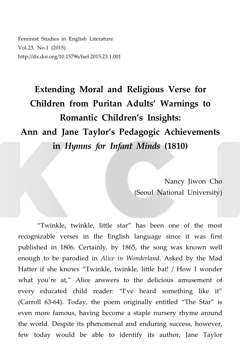 Extending Moral and Religious Verse for Children from Puritan Adults