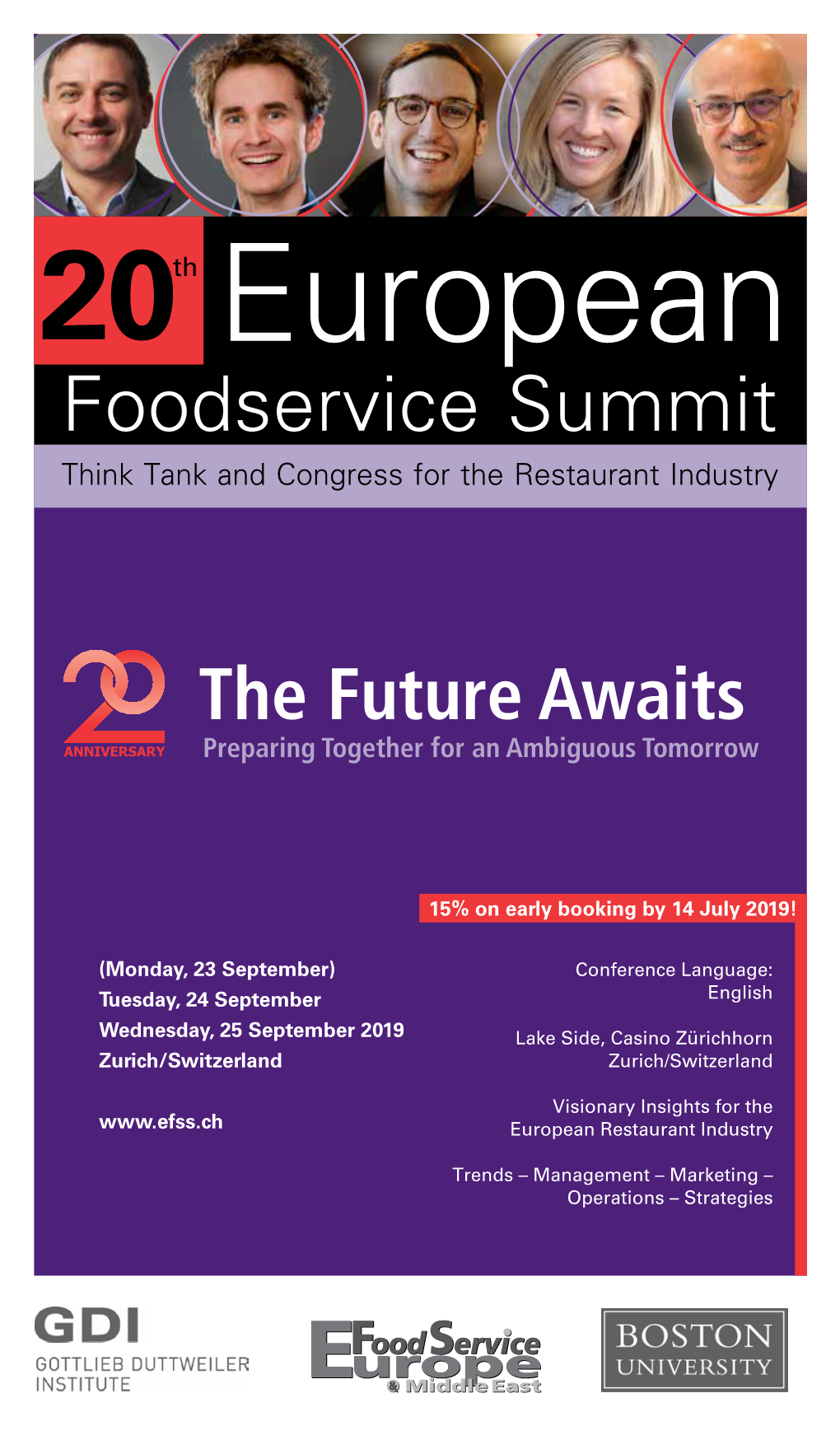 Programme 20Th European Foodservice Summit