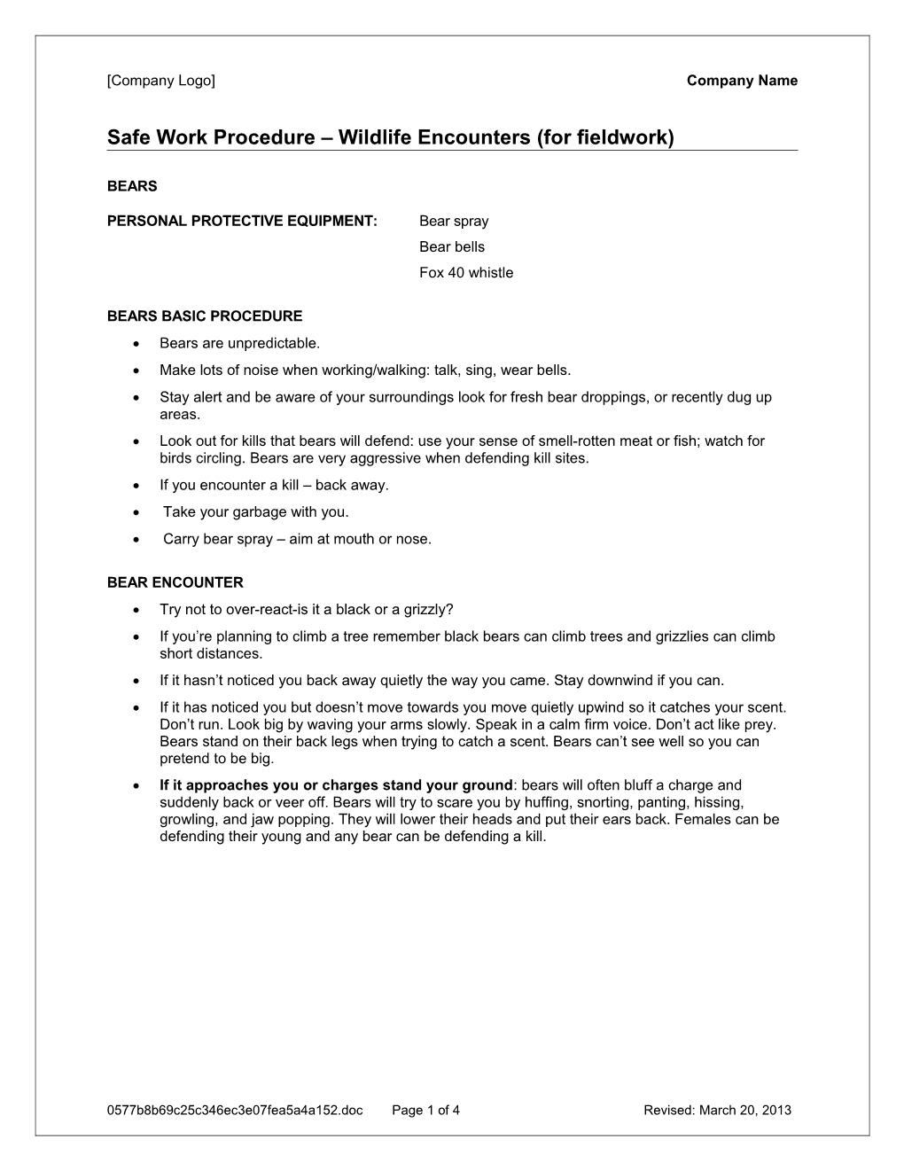 Safe Work Procedures s1