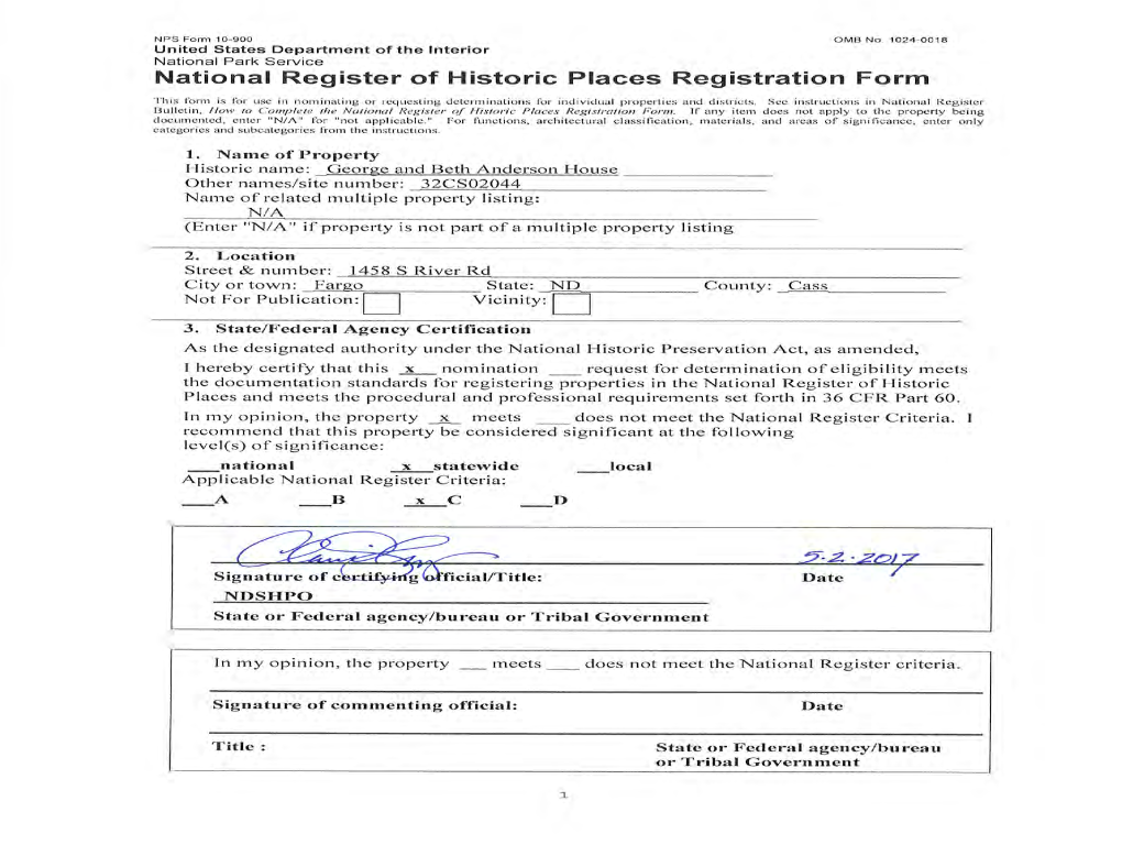 National Register of Historic Places Registration Form