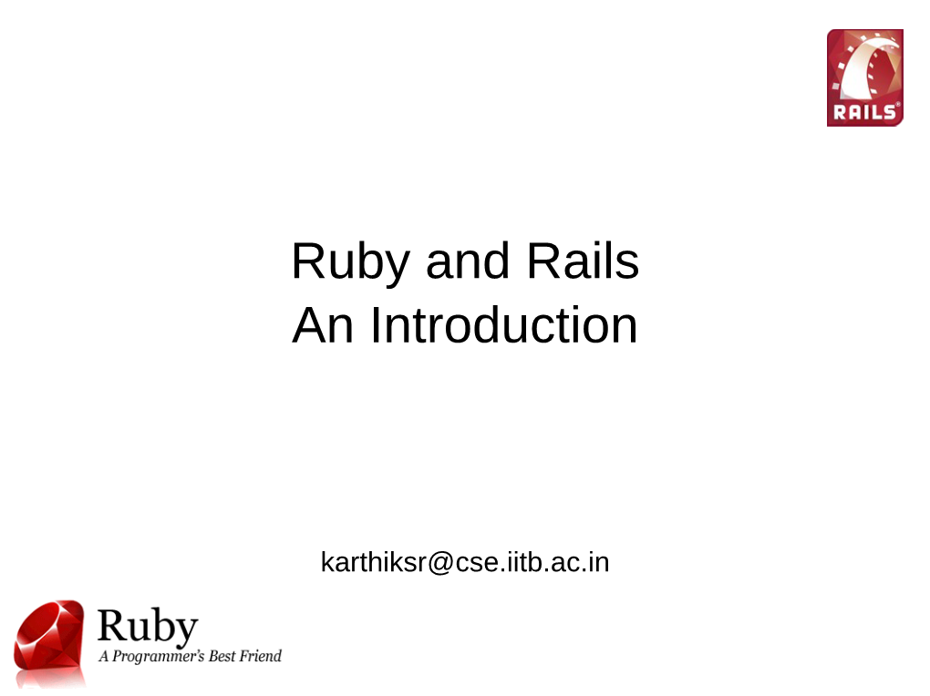 Ruby and Rails an Introduction