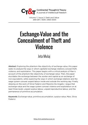 Exchange-Value and the Concealment of Theft and Violence
