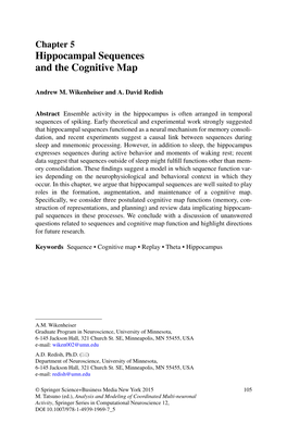 Hippocampal Sequences and the Cognitive Map