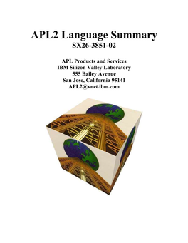 APL2 Language Summary SX26-3851-02