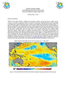 Pacific Climate Update Coral Bleaching Heat Stress Analysis and Seasonal Guidance Through August 2018