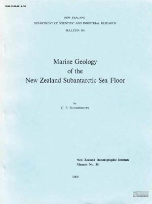 Marine Geology of the New Zealand Subantarctic Sea Floor