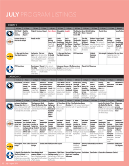 July Program Listings