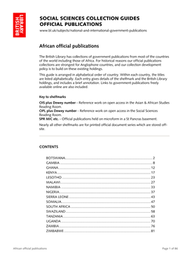 Guide to African Official Publications