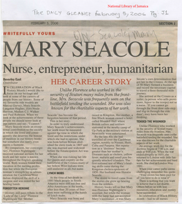 Mary Seacole: Nurse, Entrepreneur, Humanitarian