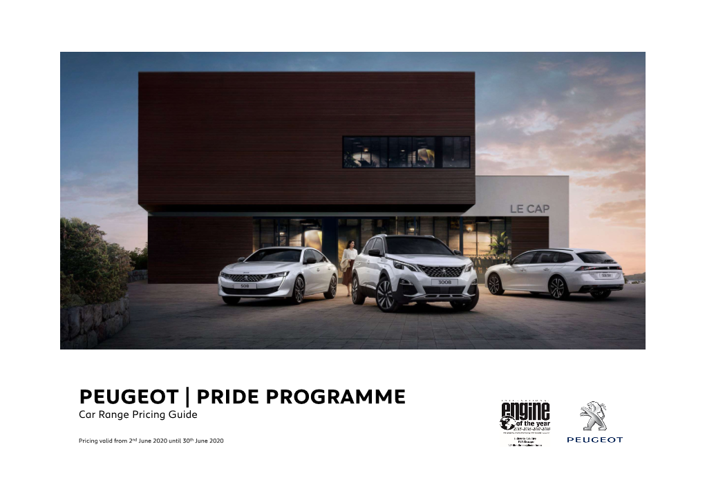 PEUGEOT | PRIDE PROGRAMME Car Range Pricing Guide