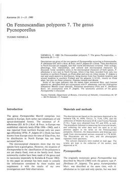 On Fennoscandian Polypores 7. the Genus Pycnoporellus