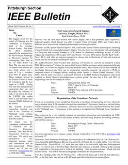 IEEE Pittsburgh Section March 2005 Bulletin