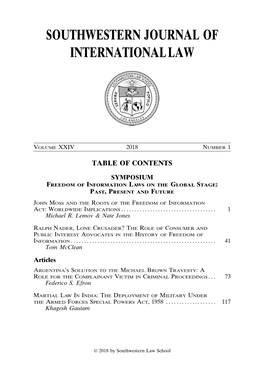 Southwestern Journal of International Law