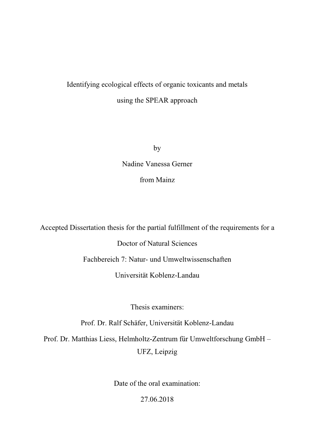 Identifying Ecological Effects of Organic Toxicants and Metals Using