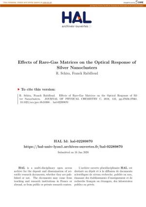 Effects of Rare-Gas Matrices on the Optical Response of Silver Nanoclusters R