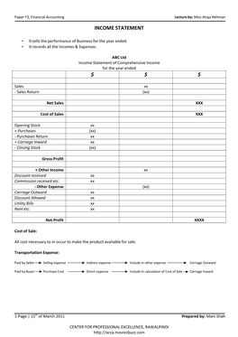 Income Statement $