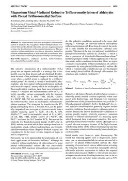 Magnesium Metal-Mediated Reductive Trifluoromethylation Of