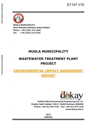 Mugla Municipality Wastewater Treatment Plant Project Environmental Impact Assessment Report