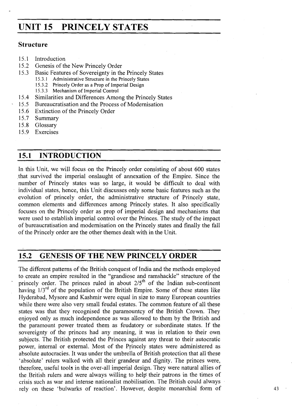 Unit 15 Princely States